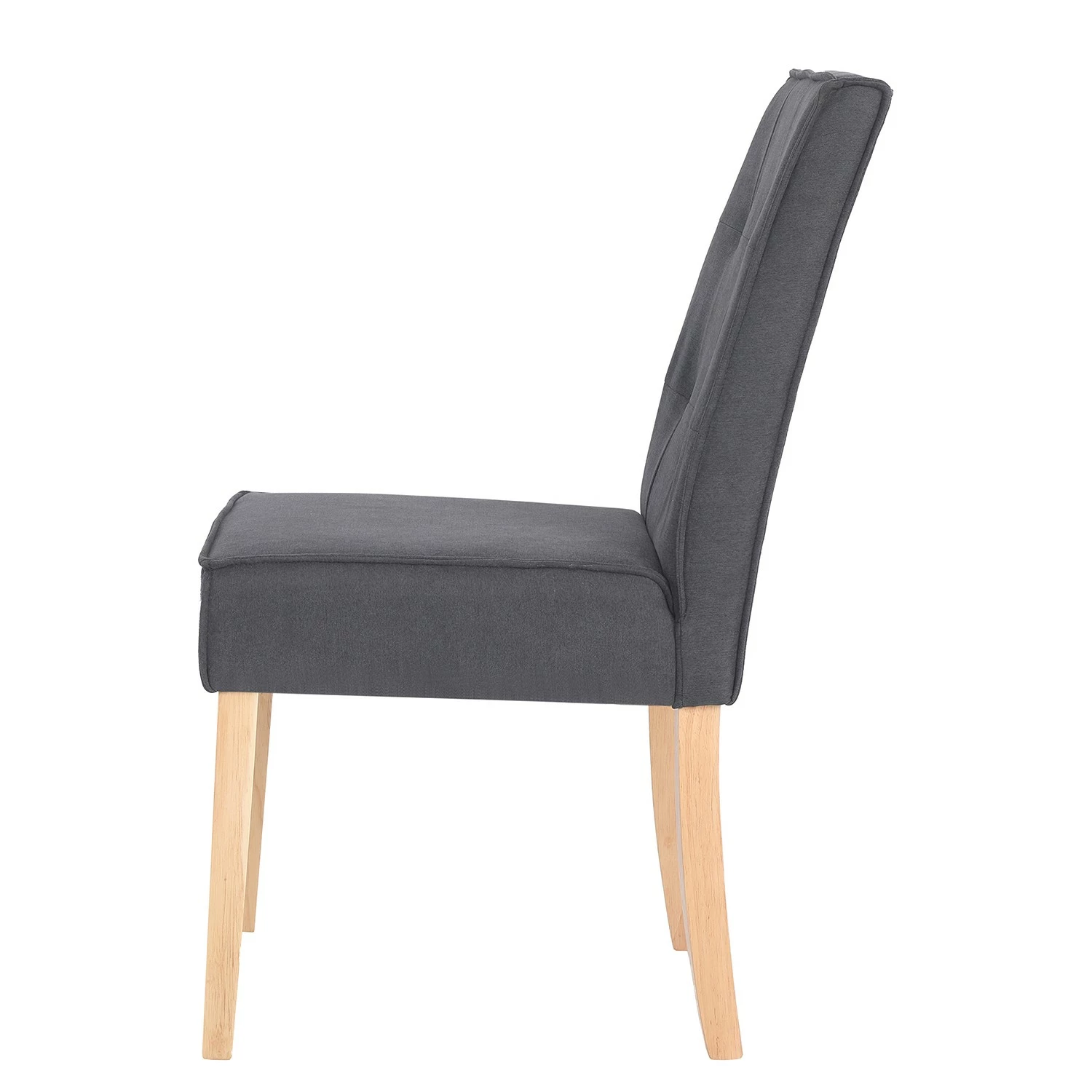 Loftscape Chaises capitonnées Alcoy (lot de 2) - Tissu / Hévéa massif - Gris / Hévéa 5 Loftscape Chaises capitonnées Alcoy (lot de 2) - Tissu / Hévéa massif - Gris / Hévéa – Image 3