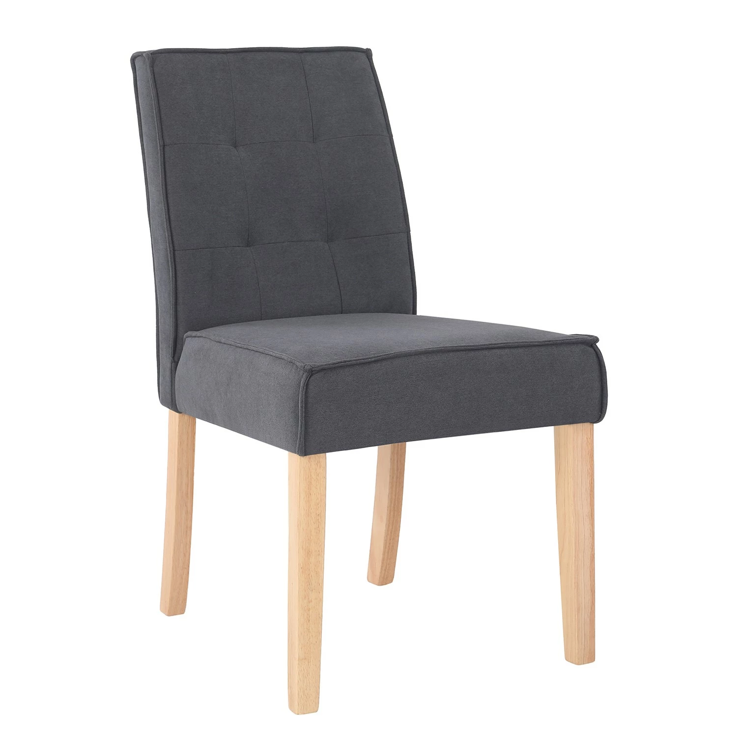 Loftscape Chaises capitonnées Alcoy (lot de 2) - Tissu / Hévéa massif - Gris / Hévéa 10 Loftscape Chaises capitonnées Alcoy (lot de 2) - Tissu / Hévéa massif - Gris / Hévéa – Image 8