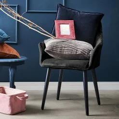 Butlers Chaise VELVET - Acier inoxydable / Velours - Gris -Chaises Boutique 1000365669 220728 021 MOOD DETAILS P000000001000365669 mood