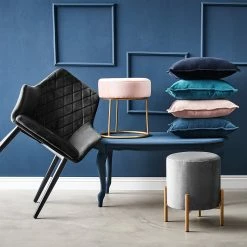 Butlers Chaise VELVET - Acier inoxydable / Velours - Gris -Chaises Boutique 1000365669 220728 022 MOOD DETAILS P000000001000365669 mood