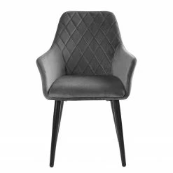 Butlers Chaise VELVET - Acier inoxydable / Velours - Gris -Chaises Boutique 1000365669 220728 030 DETAILS P000000001000365669