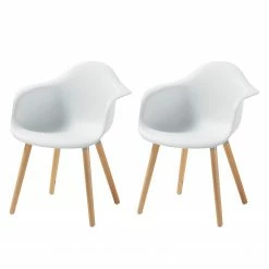 Mørteens Chaises à accoudoirs Cevo (lot de 2) - Blanc