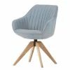 Mørteens Chaise à accoudoirs Ermelo I - rotatif - Tissu / Chêne massif - Bleu clair - 1 set -Chaises Boutique armlehnenstuhl ermelo webstoff eiche massiv hellblau 4026156