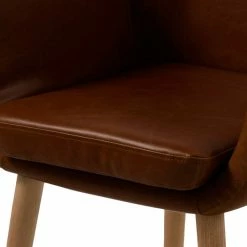 Mørteens Chaises à accoudoirs Nicholas - Cuir synthétique Aken: Marron vintage - 1 chaise -Chaises Boutique armlehnenstuhl nicholas i kunstleder schokolade 3784756