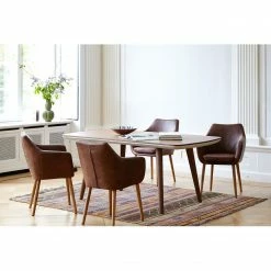 Mørteens Chaises à accoudoirs Nicholas - Cuir synthétique Aken: Marron vintage - 1 chaise -Chaises Boutique armlehnenstuhl nicholas i kunstleder vintage braun 3784768