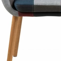 Mørteens Chaise à accoudoirs Nicholas III - Tissu Cors: Patchwork: Multicolore -Chaises Boutique armlehnenstuhl nicholas iii webstoff eiche massiv grau bordeaux 3791128