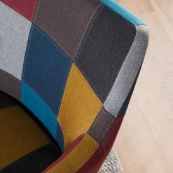 Mørteens Chaise à accoudoirs Nicholas III - Tissu Cors: Patchwork: Multicolore -Chaises Boutique armlehnenstuhl nicholas iii webstoff eiche massiv grau bordeaux 4185676