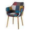 Mørteens Chaise à accoudoirs Nicholas III - Tissu Cors: Patchwork: Multicolore -Chaises Boutique armlehnenstuhl nicholas iii webstoff eiche massiv grau bordeaux 4207628
