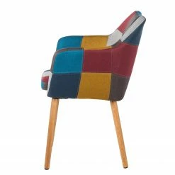 Mørteens Chaise à accoudoirs Nicholas III - Tissu Cors: Patchwork: Multicolore -Chaises Boutique armlehnenstuhl nicholas iii webstoff eiche massiv grau bordeaux 4207636