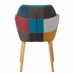 Mørteens Chaise à accoudoirs Nicholas III - Tissu Cors: Patchwork: Multicolore -Chaises Boutique armlehnenstuhl nicholas iii webstoff eiche massiv grau bordeaux 4207640