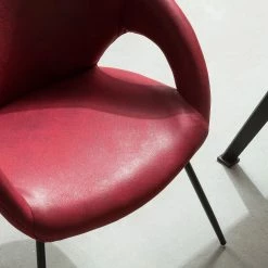 Ars manufacti Chaise à accoudoirs Woodlawn II - Bordeaux - 1 chaise -Chaises Boutique armlehnenstuhl woodlawn ii kunstleder metall bordeaux 4786928