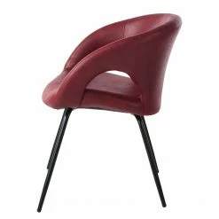 Ars manufacti Chaise à accoudoirs Woodlawn II - Bordeaux - 1 chaise -Chaises Boutique armlehnenstuhl woodlawn ii kunstleder metall rot 4406964