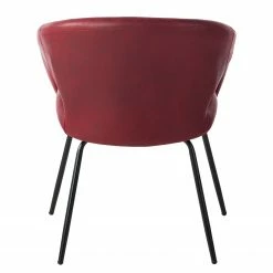 Ars manufacti Chaise à accoudoirs Woodlawn II - Bordeaux - 1 chaise -Chaises Boutique armlehnenstuhl woodlawn ii kunstleder metall rot 4406968