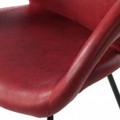 Ars manufacti Chaise à accoudoirs Woodlawn II - Bordeaux - 1 chaise -Chaises Boutique armlehnenstuhl woodlawn ii kunstleder metall rot 4406972