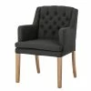 Maison Belfort Chaise à accoudoirs Austin - Tissu Kyra: Gris foncé -Chaises Boutique armlehnstuhl austin webstoff eiche massiv dunkelgrau 4191724