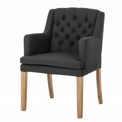 Maison Belfort Chaise à accoudoirs Austin - Tissu Kyra: Gris foncé