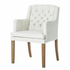 Maison Belfort Chaise à accoudoirs Austin - Tissu Kyra: Blanc