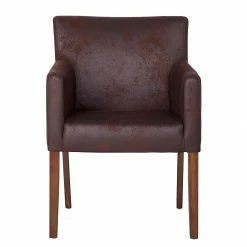 Maison Belfort Chaise à accoudoirs Lincoln II - Marron 15 Maison Belfort Chaise à accoudoirs Lincoln II - Marron -Chaises Boutique armlehnstuhl lincoln kunstleder braun birke hellbraun 622750