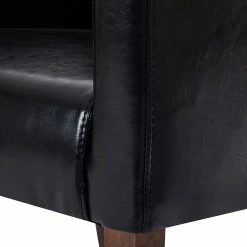 Maison Belfort Chaise à accoudoirs Lincoln I - Imitation cuir noir / bouleau brun foncé -Chaises Boutique armlehnstuhl lincoln kunstleder schwarz birke hellbraun 309331