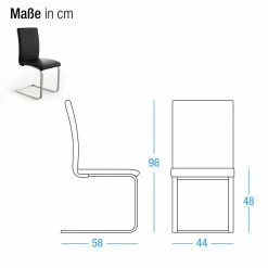 Fredriks Chaises cantilever Augusta I (lot de 2) - Cuir Aude: Noir - Sans accoudoirs -Chaises Boutique designer schwingstuhl augusta 2er set echtleder schwarz 1351865