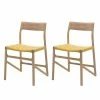 Studio Copenhagen Chaises Fleek - Jaune - Lot de 2 - Sans accoudoirs -Chaises Boutique esszimmerstuhl fawn 2er set baumwollstoff eiche massiv gelb 4398932