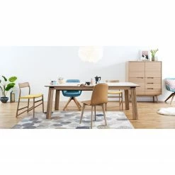 Studio Copenhagen Chaises Fleek - Jaune - Lot de 2 - Sans accoudoirs -Chaises Boutique esszimmerstuhl fawn 2er set baumwollstoff eiche massiv gelb 5152008