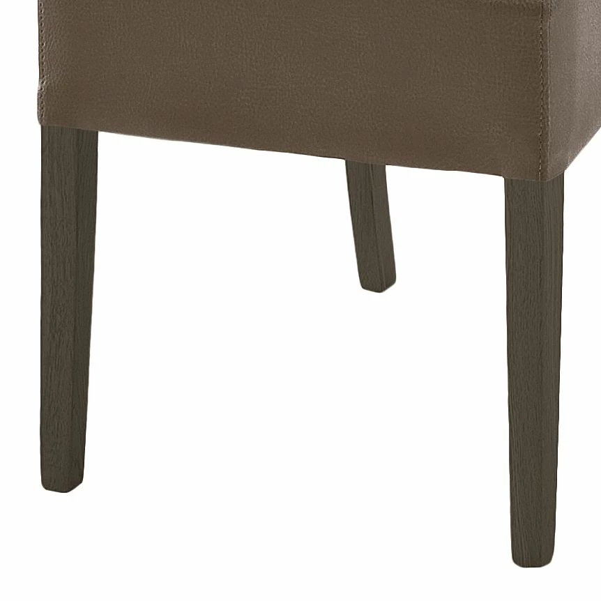 Ars Natura Chaises Lenya (lot de 2) - Cuir synthétique cappuccino / Hêtre marron foncé 5 Ars Natura Chaises Lenya (lot de 2) - Cuir synthétique cappuccino / Hêtre marron foncé – Image 3