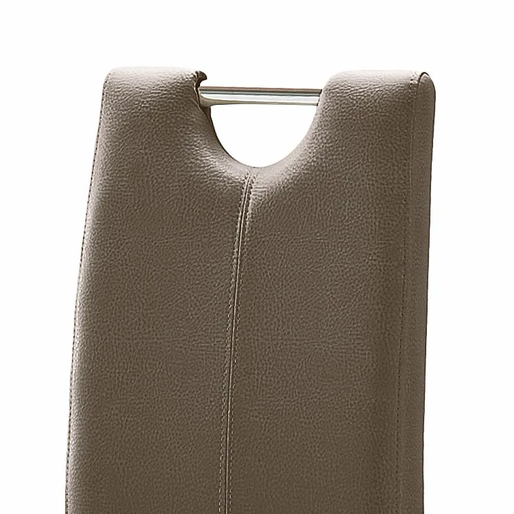 Ars Natura Chaises Lenya (lot de 2) - Cuir synthétique cappuccino / Hêtre marron foncé 4 Ars Natura Chaises Lenya (lot de 2) - Cuir synthétique cappuccino / Hêtre marron foncé – Image 2