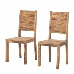 Wolf-Möbel Chaises Yoga (lot de 2) - Sheesham massif - Naturel