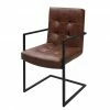 Ars manufacti Chaise cantilever - Imitation cuir / Métal - Marron / Noir 1 Ars manufacti Chaise cantilever - Imitation cuir / Métal - Marron / Noir -Chaises Boutique freischwinger lungo kunstleder cappuccino 5114628