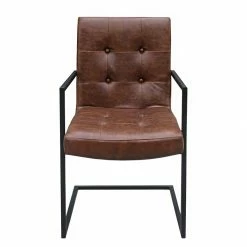 Ars manufacti Chaise cantilever - Imitation cuir / Métal - Marron / Noir -Chaises Boutique freischwinger lungo kunstleder cappuccino 5114632