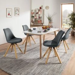 Chaises Soldes 2022 -Chaises Boutique polsterstuhl aledas ii 2er set webstoff gummibaum massiv dunkelgrau 4292776
