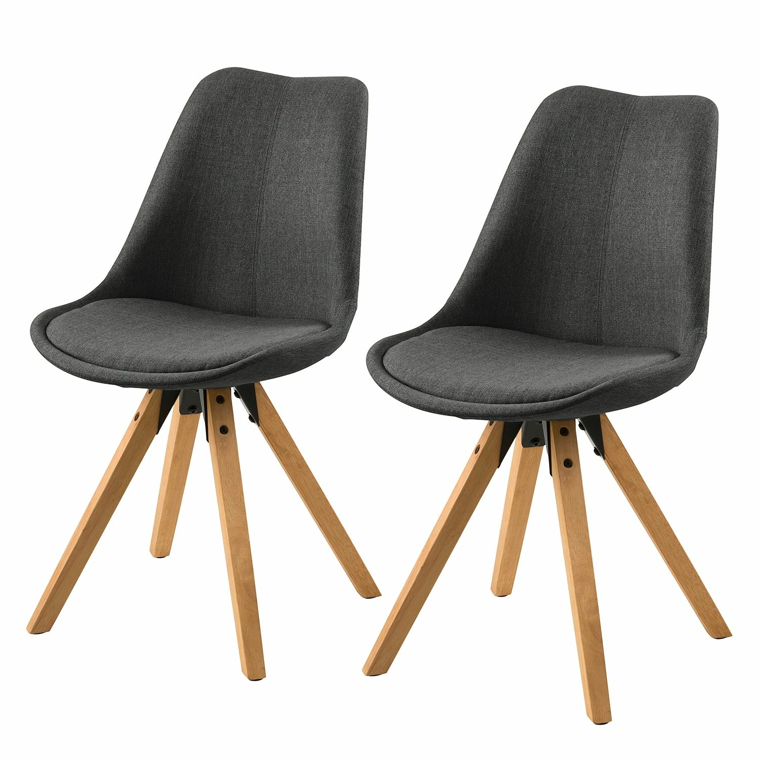 Mørteens Chaises capitonnées Aledas II - Tissu Cors: Gris foncé - Lot de 2 3 Mørteens Chaises capitonnées Aledas II - Tissu Cors: Gris foncé - Lot de 2