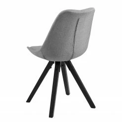Mørteens Chaises capitonnées Aledas V - Tissu / Hévéa massif - Gris clair / Noir - Lot de 2 -Chaises Boutique polsterstuhl aledas v 2er set webstoff gummibaum massiv granit schwarz 5104268