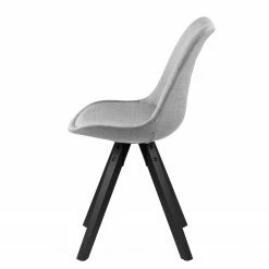 Mørteens Chaises capitonnées Aledas V - Tissu / Hévéa massif - Gris clair / Noir - Lot de 2 -Chaises Boutique polsterstuhl aledas v 2er set webstoff gummibaum massiv granit schwarz 5104272