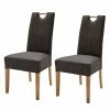 Ars Natura Chaises rembourrées Alessia (lot de 2) - Marron / Chêne -Chaises Boutique polsterstuhl alessia 2er set braun eiche 4283352