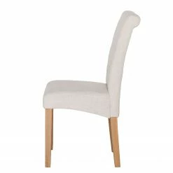 Maison Belfort Chaises capitonnées Jeanne (lot de 2) - Tissu / Chêne massif - Crème -Chaises Boutique polsterstuhl jeanne 2er set leinenstoff creme 1986262