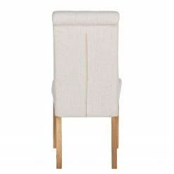 Maison Belfort Chaises capitonnées Jeanne (lot de 2) - Tissu / Chêne massif - Crème -Chaises Boutique polsterstuhl jeanne 2er set leinenstoff creme 1986266