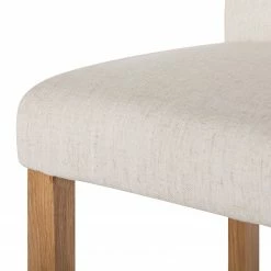 Maison Belfort Chaises capitonnées Jeanne (lot de 2) - Tissu / Chêne massif - Crème -Chaises Boutique polsterstuhl jeanne 2er set leinenstoff creme 1986282