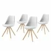 Norrwood Chaises Thirza (lot de 4) - Blanc -Chaises Boutique polsterstuhl thirza 4er set kunststoff buche massiv weiss 4641568
